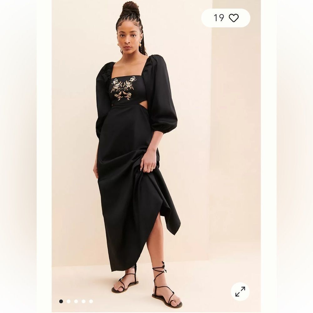 Anthropologie Especia Embroidered Cut Out Maxi Dress